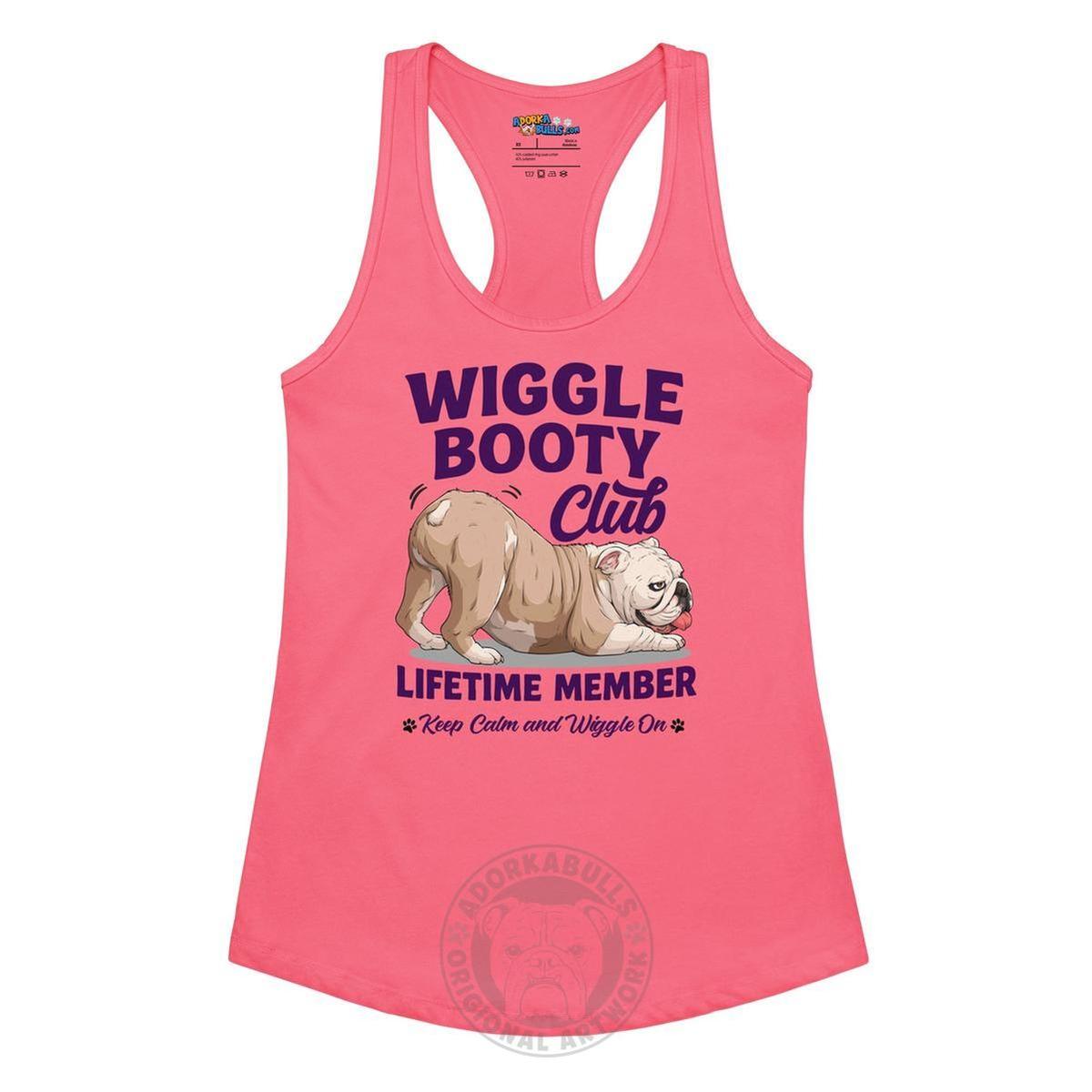 Wiggle Booty Club Racerback Tank | Fawn & White Colored English Bulldog