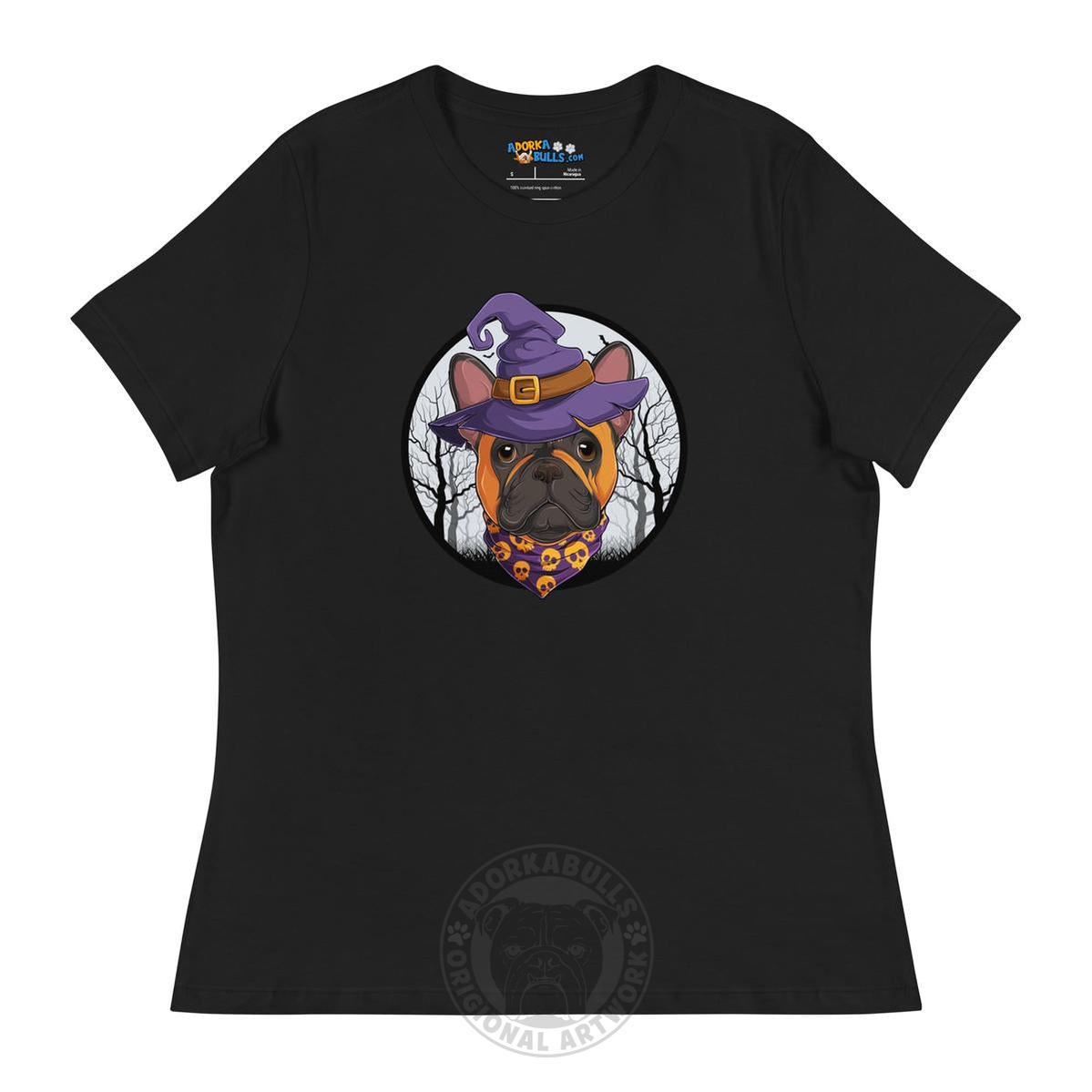 Halloween Witch Male Frenchie Tee | Red & White