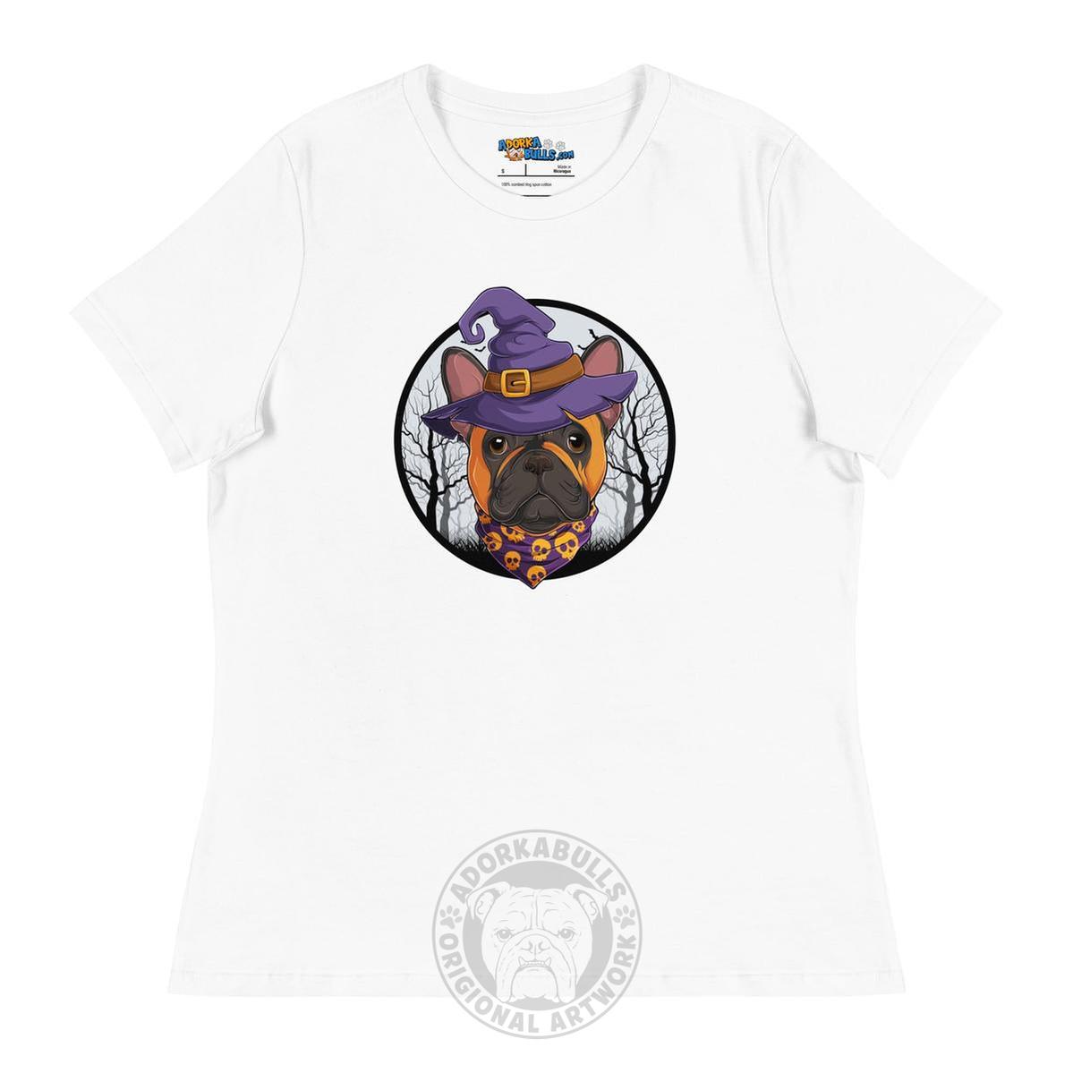 Halloween Witch Male Frenchie Tee | Red & White