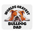 "Worlds Okayest Bulldog Dad" Mouse Pad | Red & White Colored
