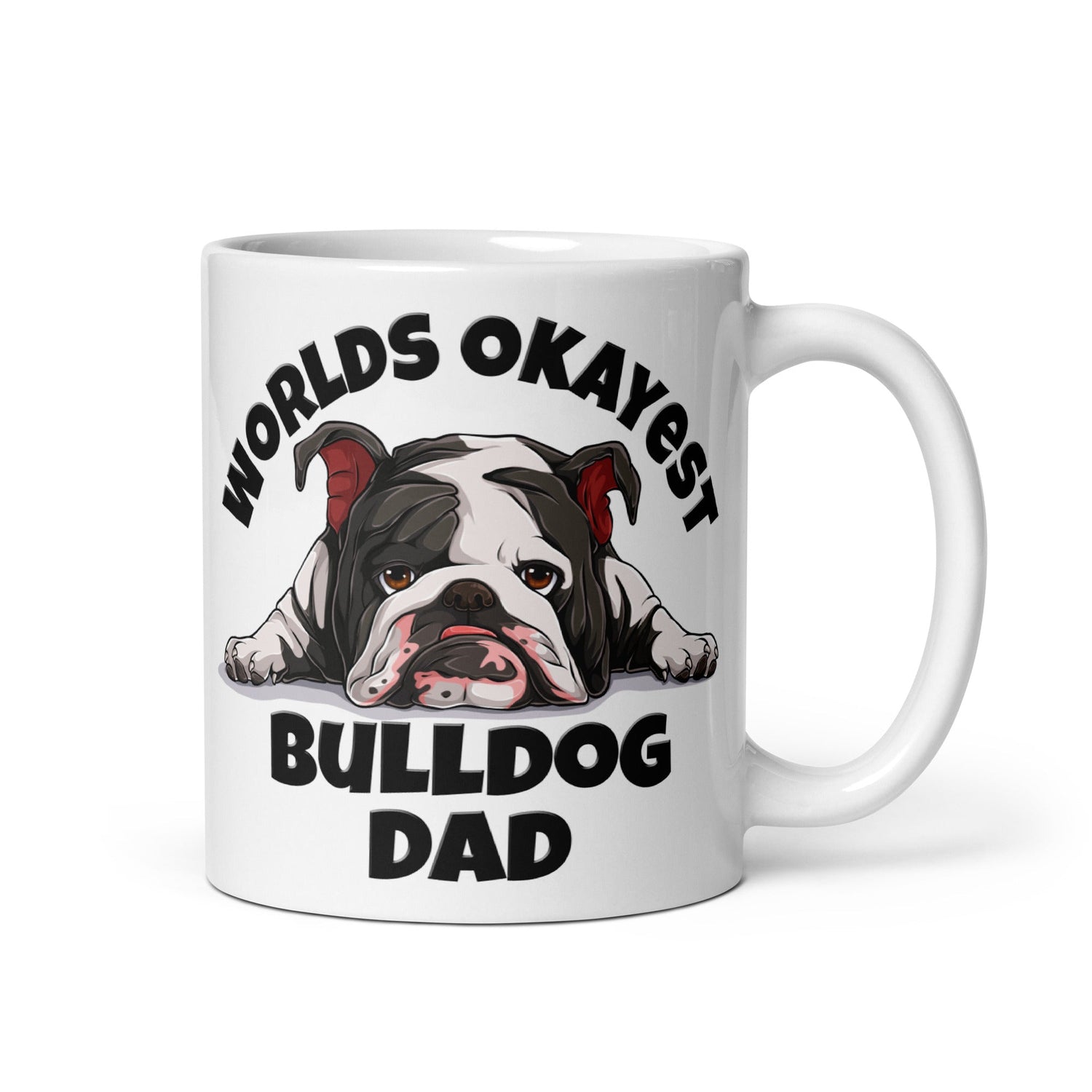 "Worlds Okayest Bulldog Dad" Mug | B&W Colored