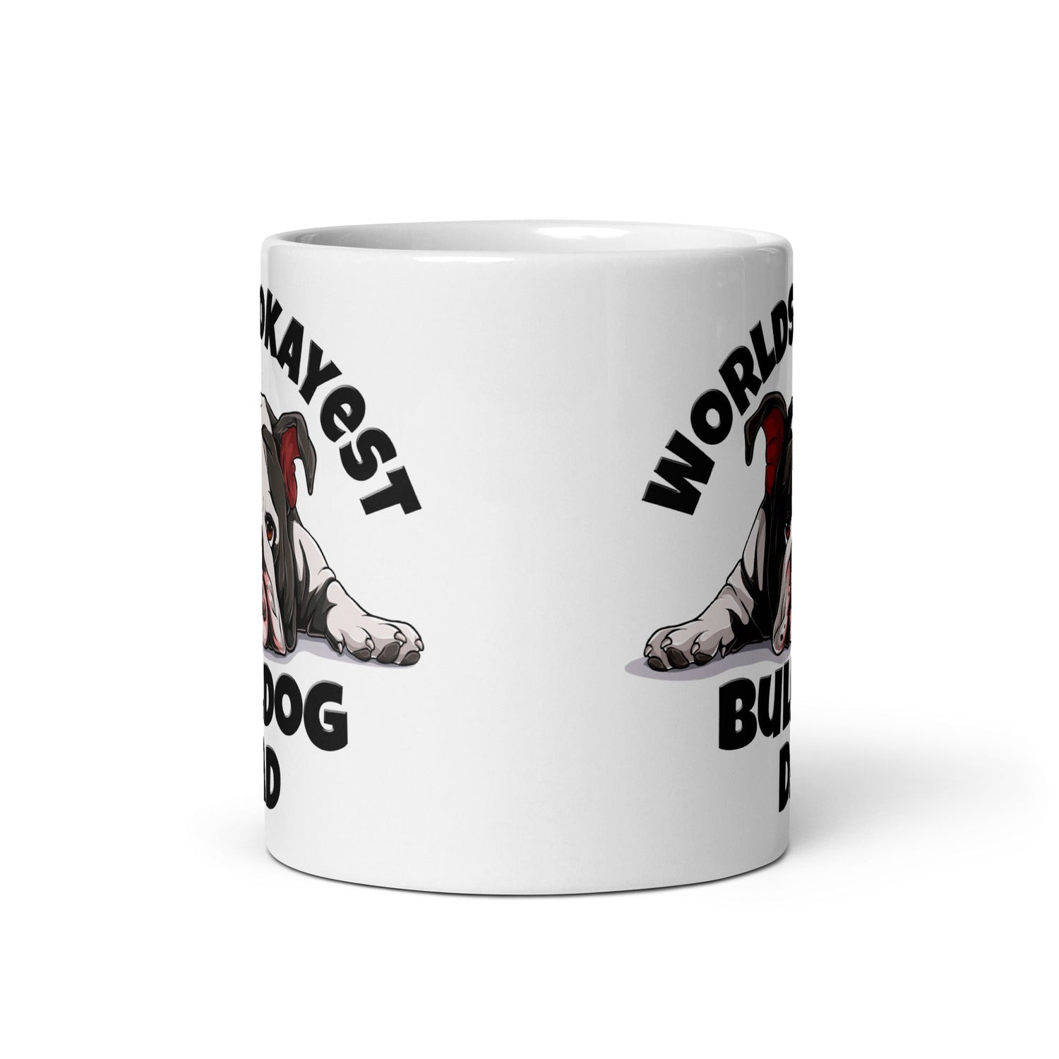 "Worlds Okayest Bulldog Dad" Mug | B&W Colored