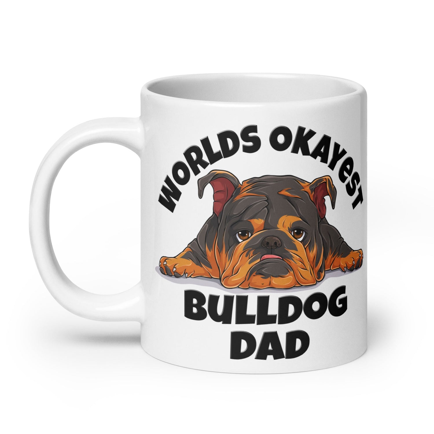 "Worlds Okayest Bulldog Dad" Mug | Tri Colored