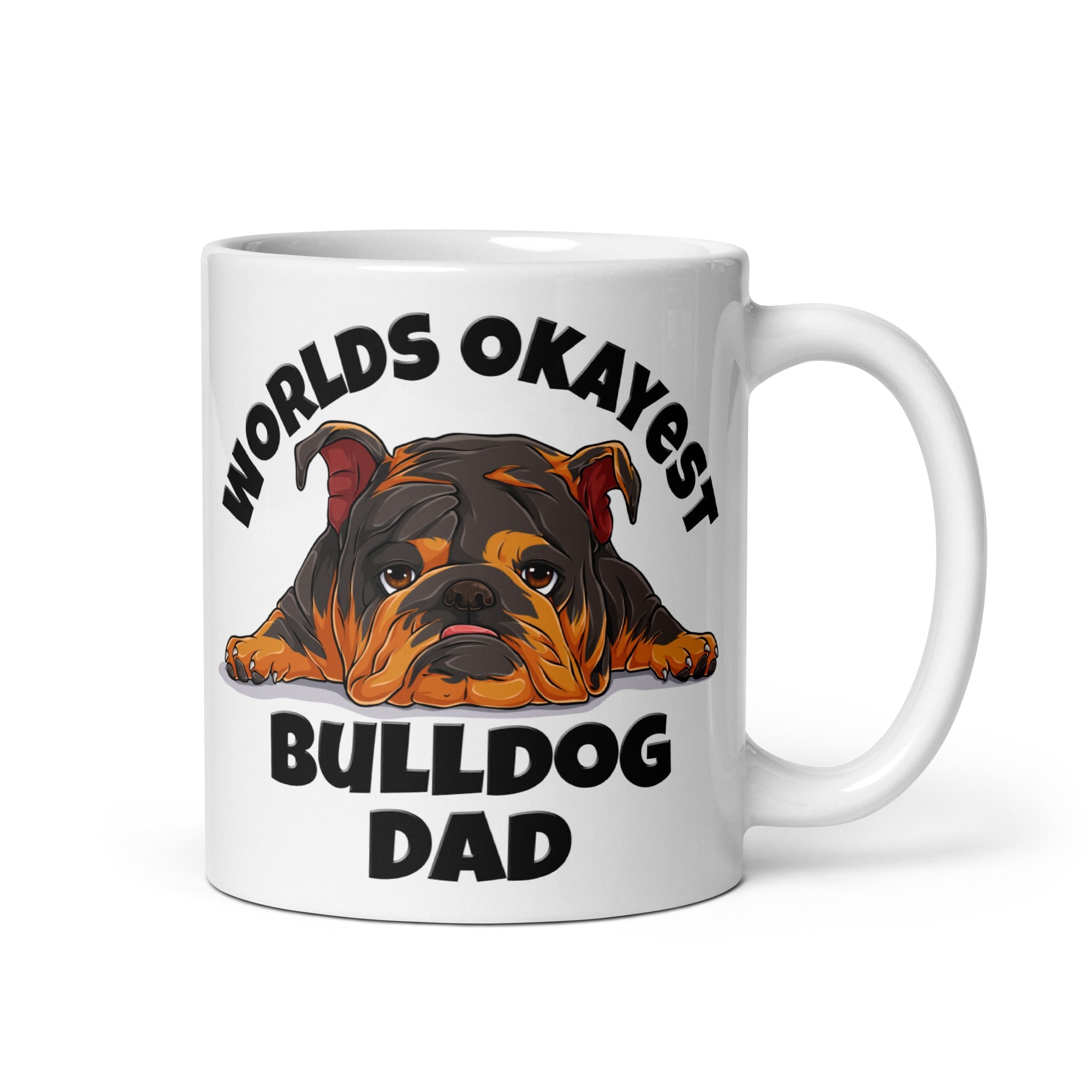 "Worlds Okayest Bulldog Dad" Mug | Tri Colored