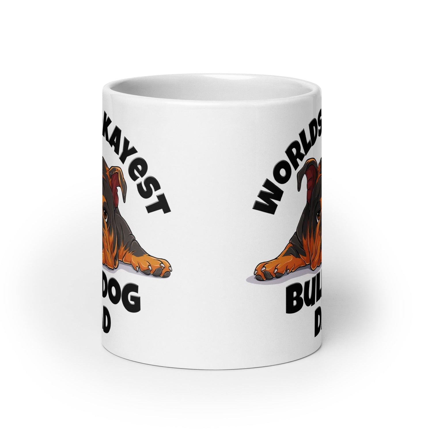 "Worlds Okayest Bulldog Dad" Mug | Tri Colored