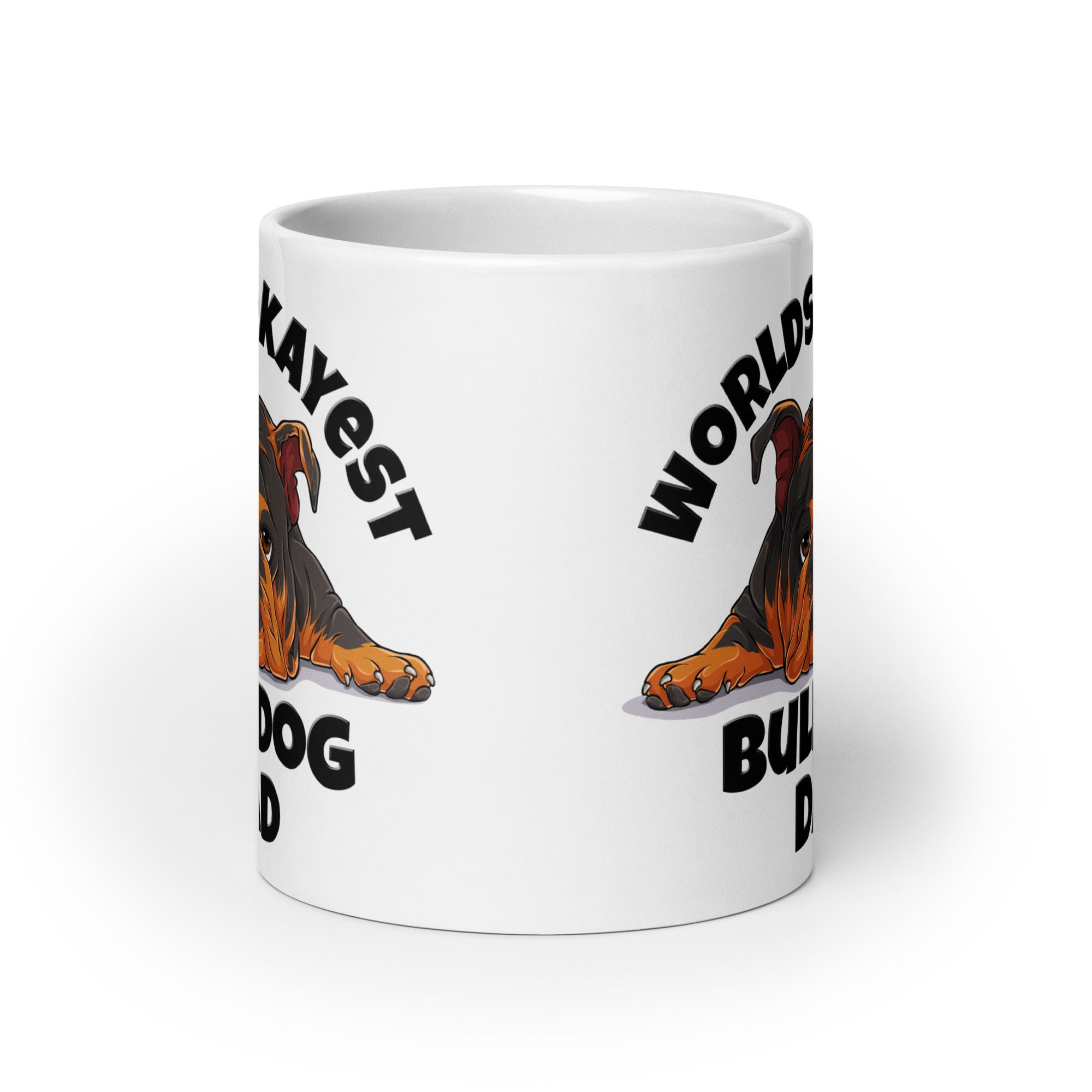 "Worlds Okayest Bulldog Dad" Mug | Tri Colored