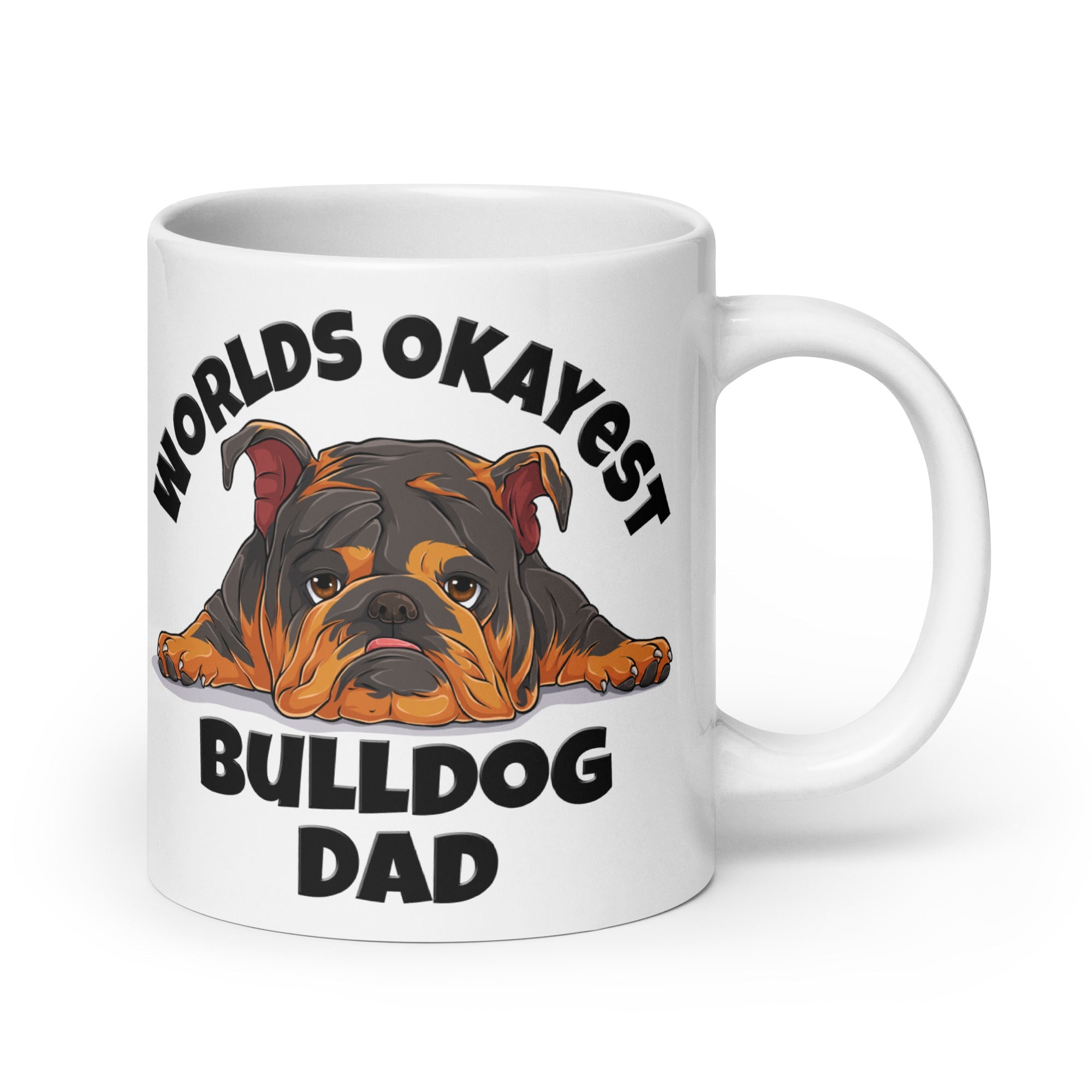 "Worlds Okayest Bulldog Dad" Mug | Tri Colored