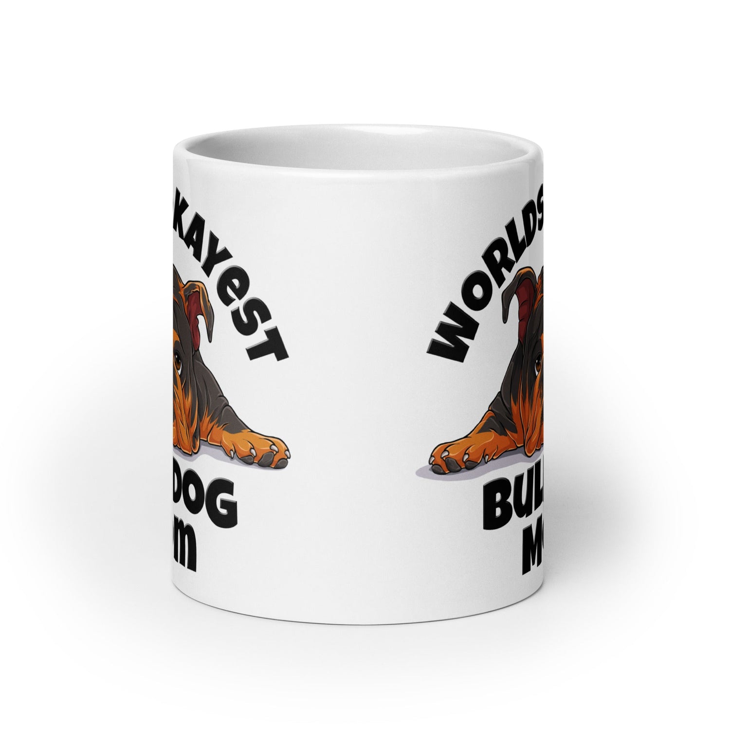 "Worlds Okayest Bulldog Mom" Mug | Tri Colored