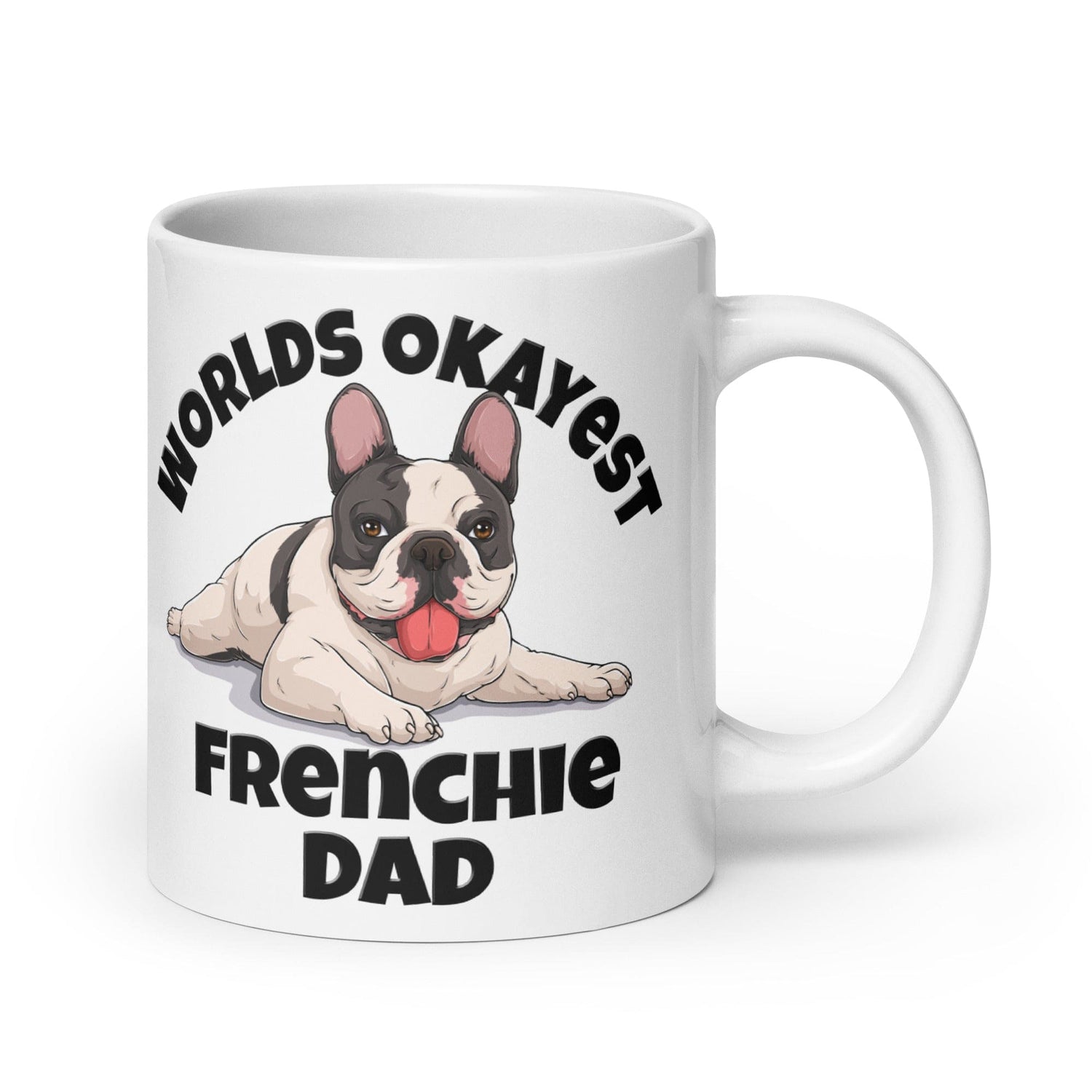 "Worlds Okayest Frenchie Dad" Mug | B&W Colored