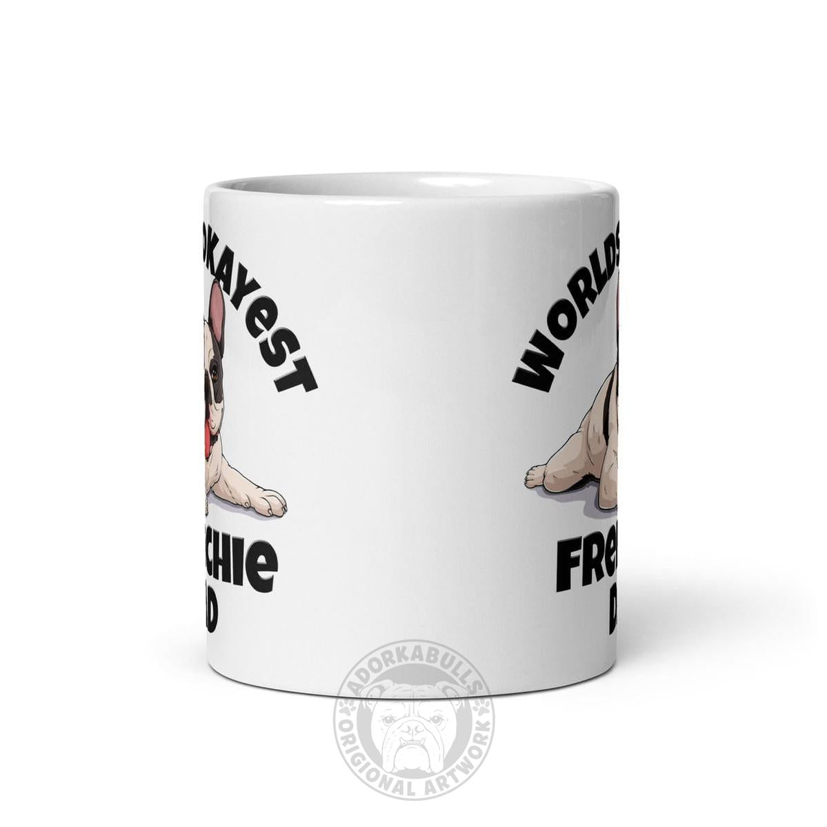 "Worlds Okayest Frenchie Dad" Mug | B&W Colored