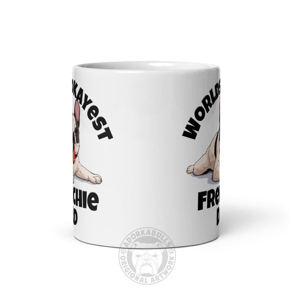 "Worlds Okayest Frenchie Dad" Mug | B&W Colored