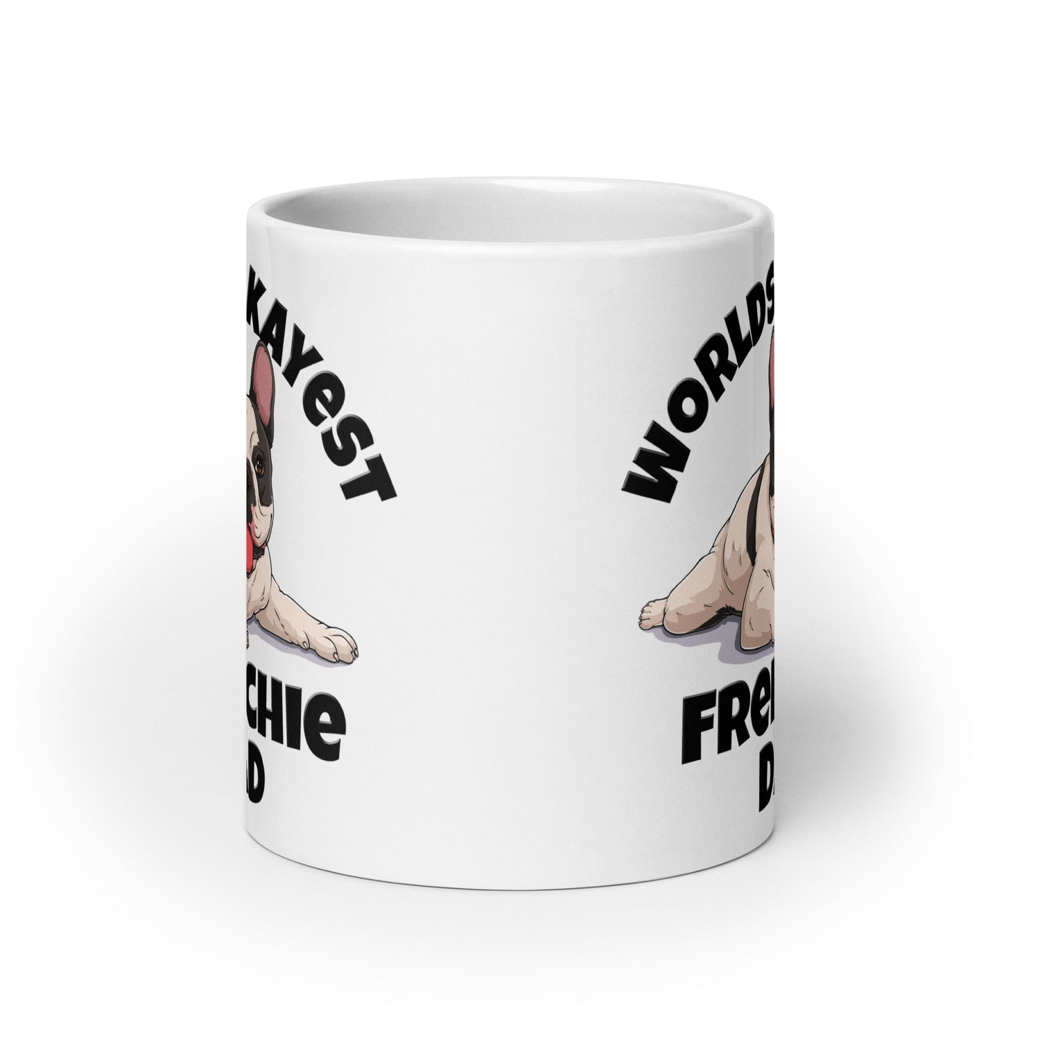 "Worlds Okayest Frenchie Dad" Mug | B&W Colored