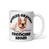 "Worlds Okayest Frenchie Mom" Mug | Red & White Colored