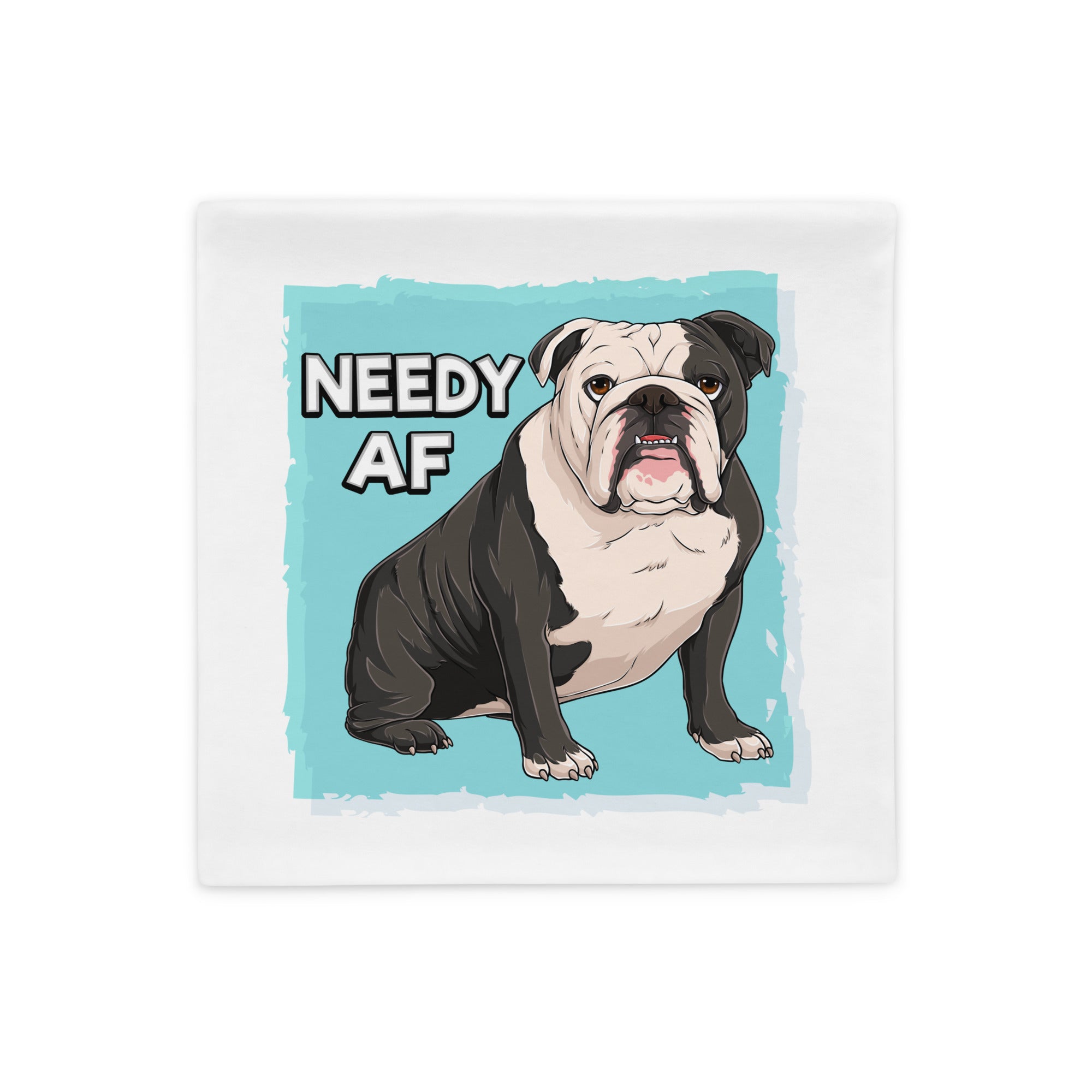 &quot;Adopt A Personal Stalker&quot; English Bulldog Pillow Case | B&amp;W Colored