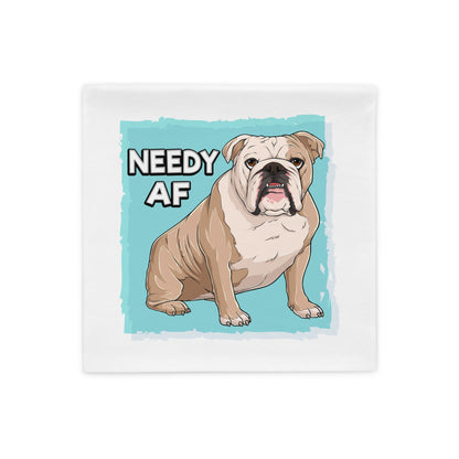 &quot;Adopt A Personal Stalker&quot; English Bulldog Pillow Case | Fawn &amp; White Colored