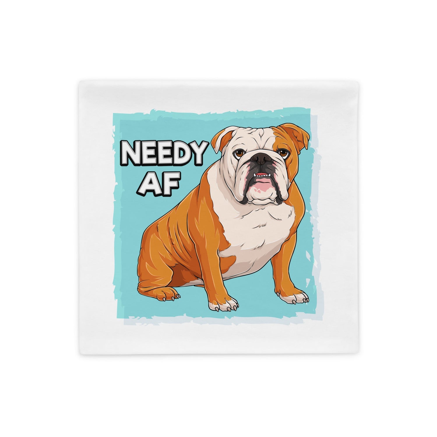 &quot;Adopt A Personal Stalker&quot; English Bulldog Pillow Case | Red &amp; White Colored