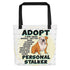 "Adopt A Personal Stalker" English Bulldog Tote Bag | Red & White Colored