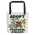 "Adopt A Personal Stalker" English Bulldog Tote Bag | Red & White Colored in Wheelchair