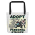 "Adopt A Personal Stalker" Female English Bulldog Tote Bag | B&W Colored with Spina Bifida in Wheelchair