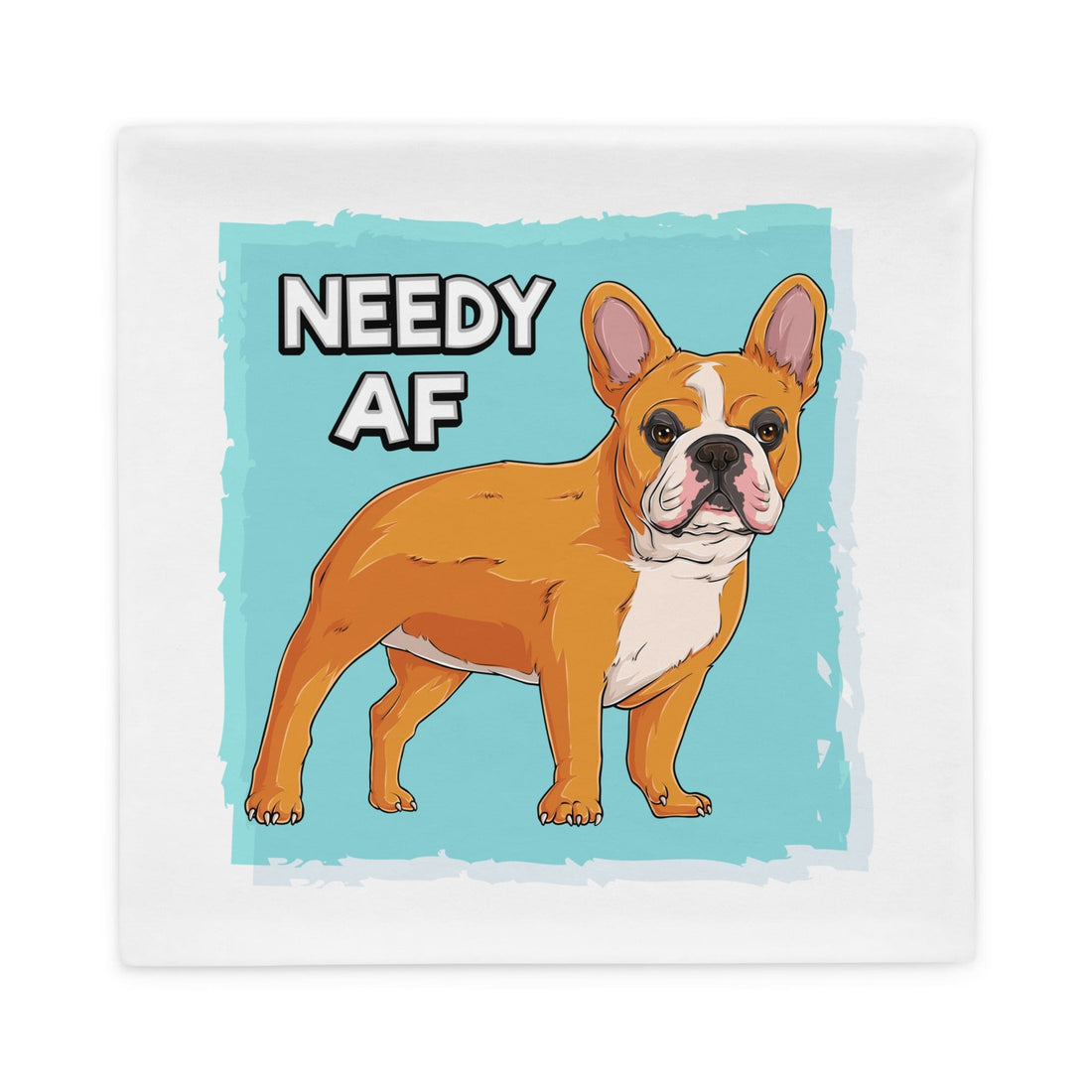 &quot;Adopt A Personal Stalker&quot; French Bulldog Pillow Case | Red &amp; White Colored