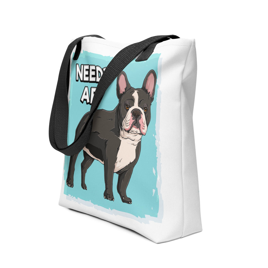 &quot;Adopt A Personal Stalker&quot; French Bulldog Tote Bag | B&amp;W Colored