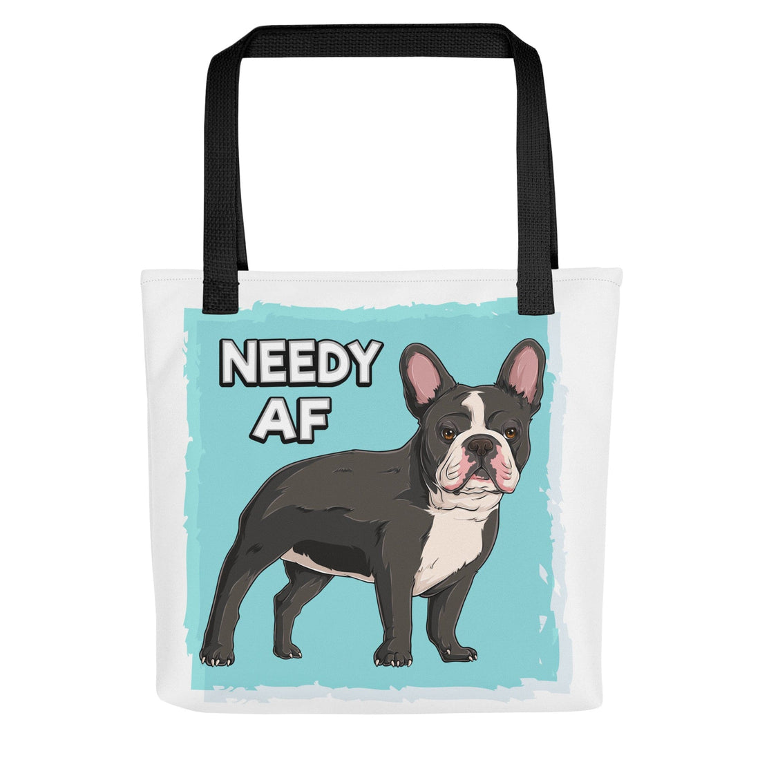 &quot;Adopt A Personal Stalker&quot; French Bulldog Tote Bag | B&amp;W Colored