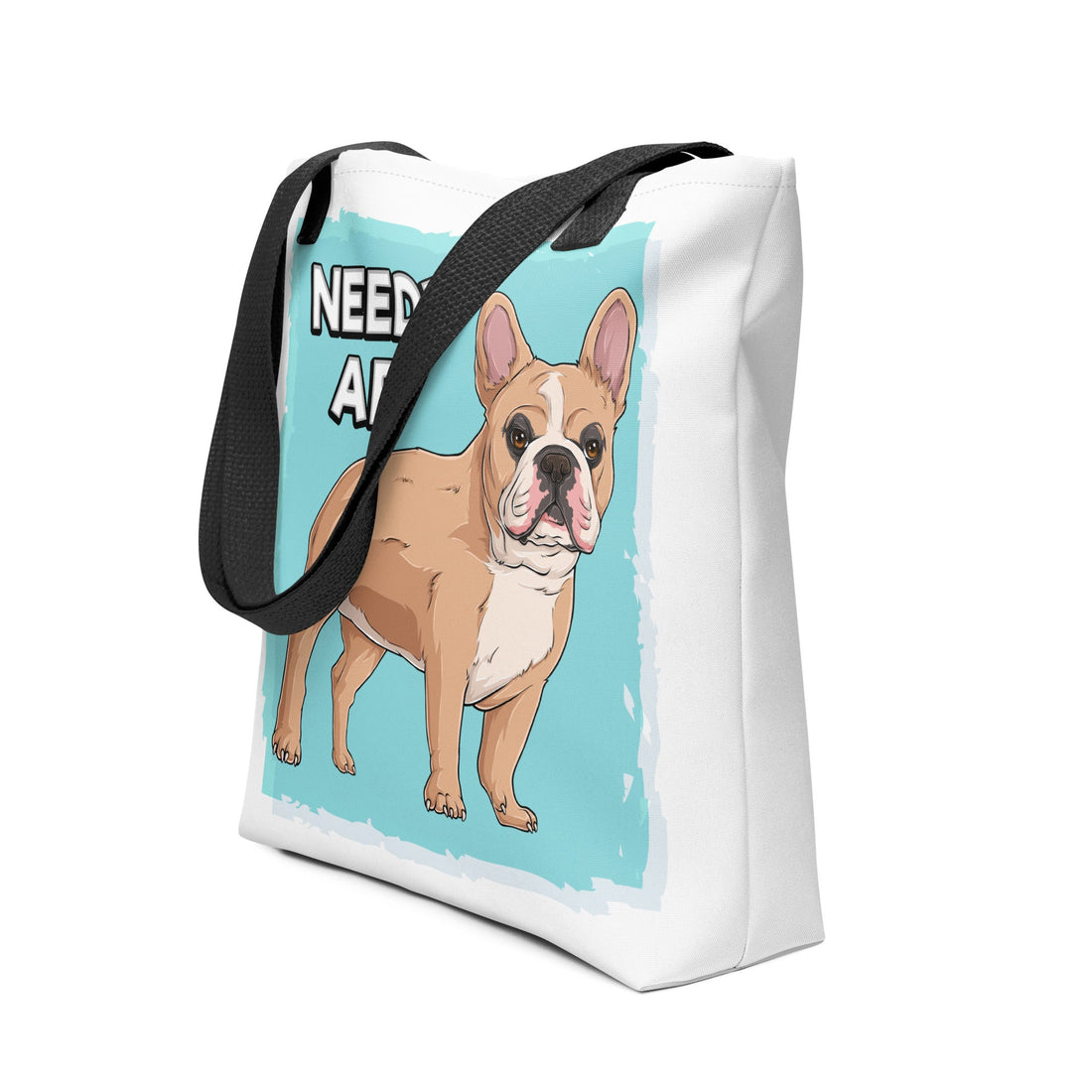 &quot;Adopt A Personal Stalker&quot; French Bulldog Tote Bag | Fawn &amp; White Colored