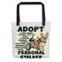 "Adopt A Personal Stalker" French Bulldog Tote Bag | Fawn & White Colored with Spina Bifida in Wheelchair