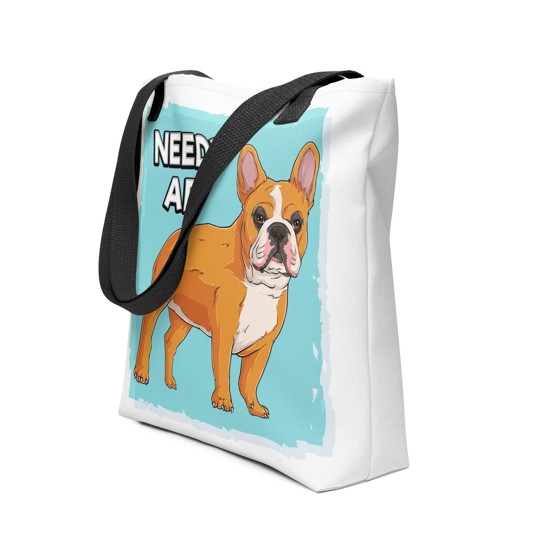 &quot;Adopt A Personal Stalker&quot; French Bulldog Tote Bag | Red &amp; White Colored