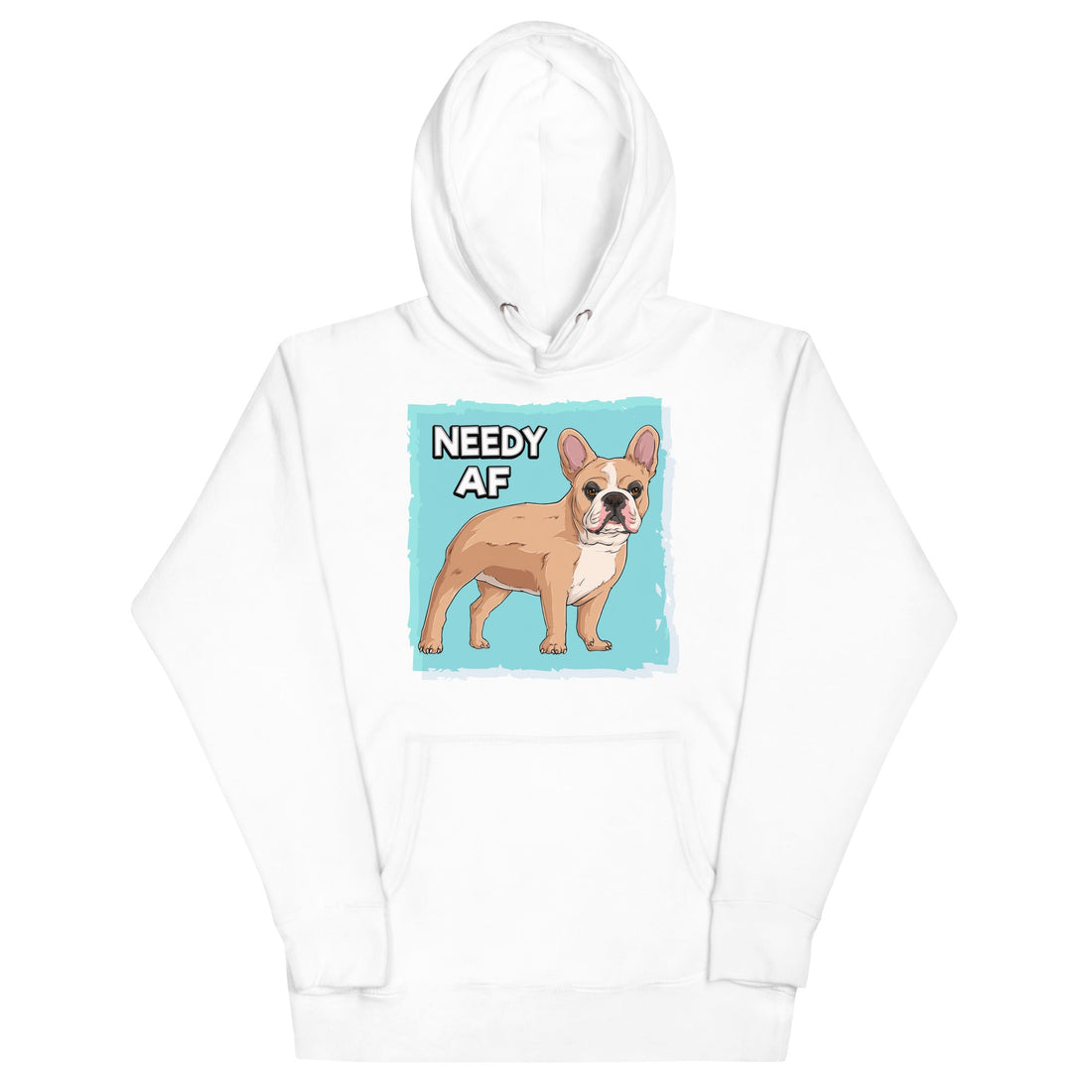 "Adopt A Personal Stalker" French Bulldog Unisex Hoodie | Fawn & White Colored
