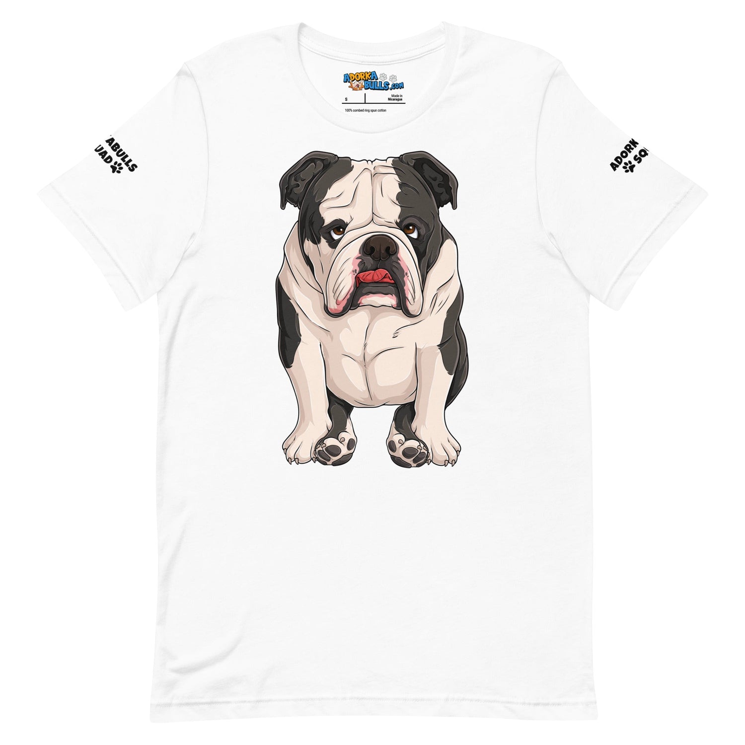 &quot;Adorkabulls Squad&quot; Sitting Bully Unisex Tee | Black &amp; White Colored