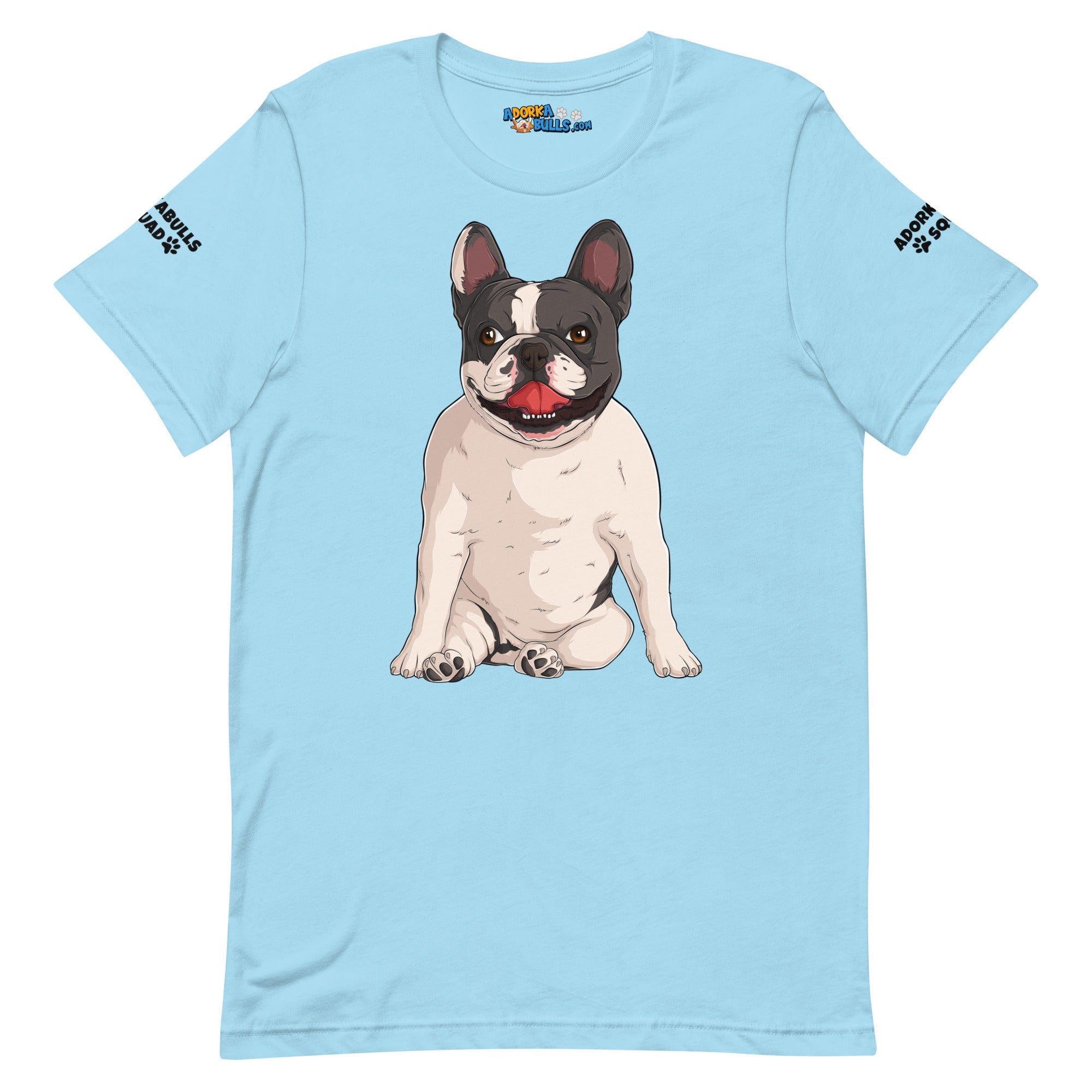 &quot;Adorkabulls Squad&quot; Sitting Frenchie Unisex Tee | Black &amp; White Colored