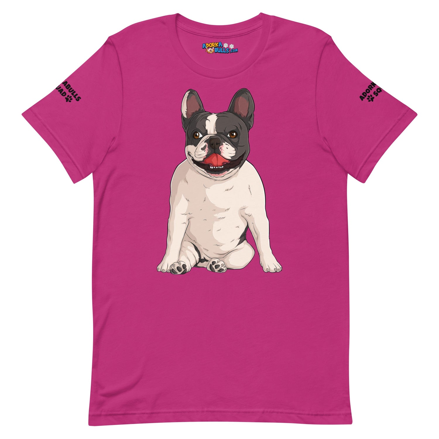 &quot;Adorkabulls Squad&quot; Sitting Frenchie Unisex Tee | Black &amp; White Colored