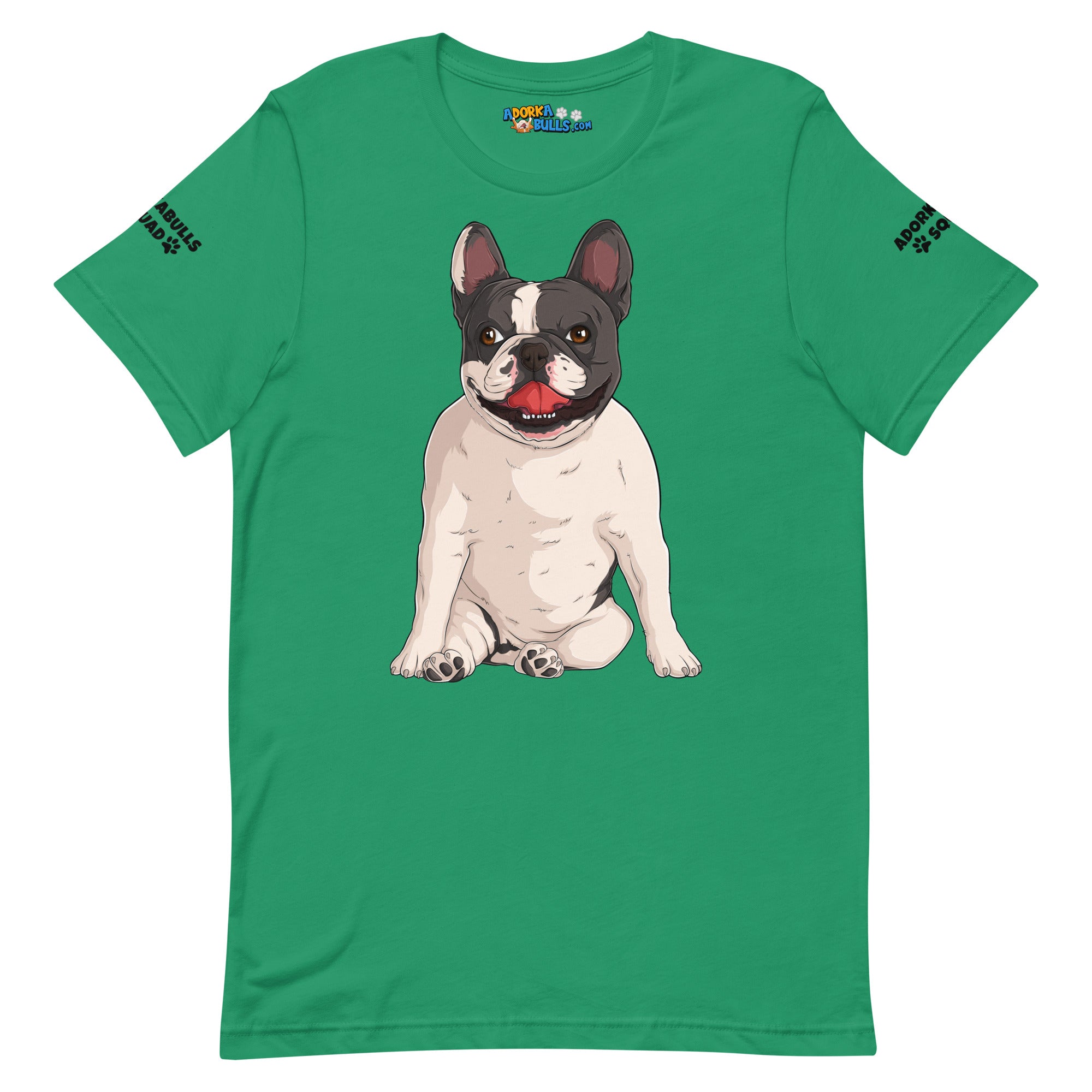 &quot;Adorkabulls Squad&quot; Sitting Frenchie Unisex Tee | Black &amp; White Colored