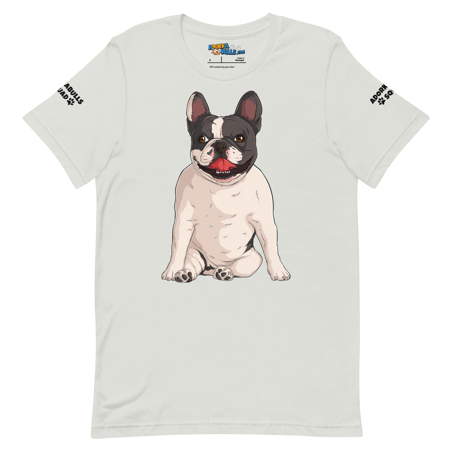 &quot;Adorkabulls Squad&quot; Sitting Frenchie Unisex Tee | Black &amp; White Colored