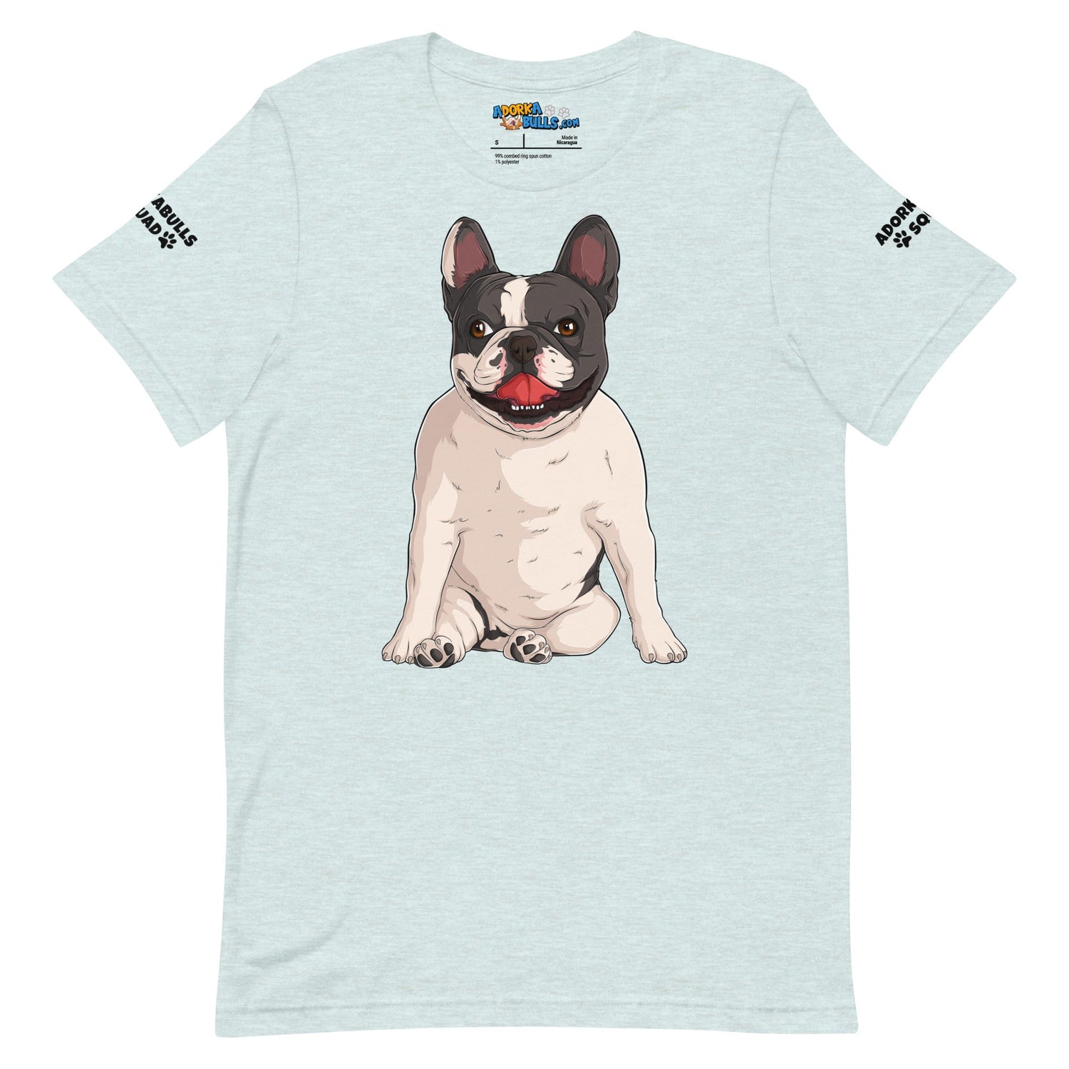 &quot;Adorkabulls Squad&quot; Sitting Frenchie Unisex Tee | Black &amp; White Colored