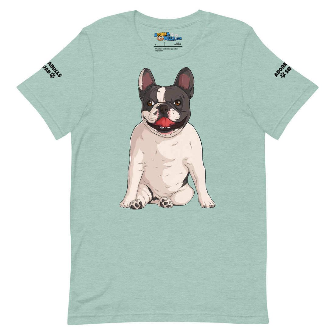 &quot;Adorkabulls Squad&quot; Sitting Frenchie Unisex Tee | Black &amp; White Colored