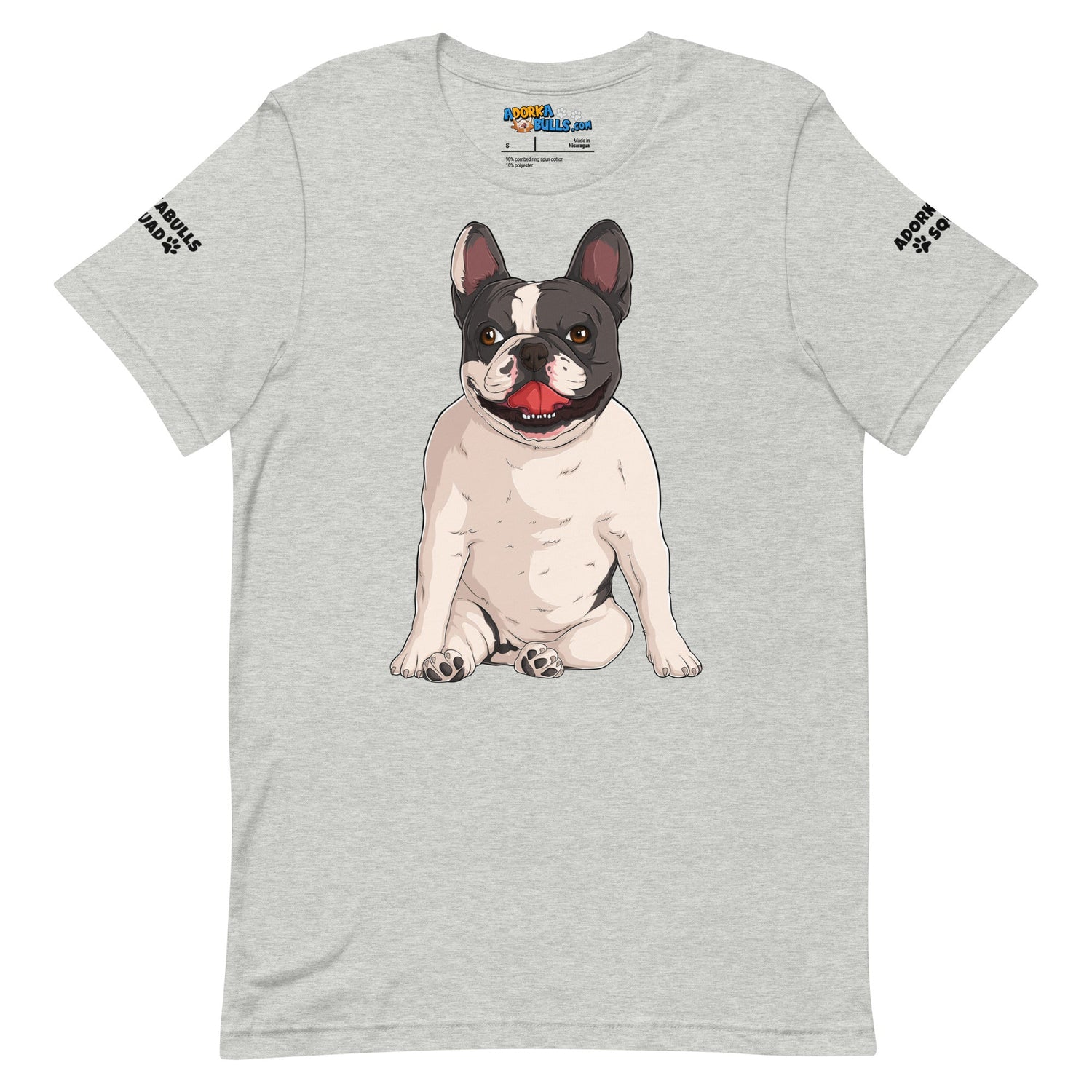 &quot;Adorkabulls Squad&quot; Sitting Frenchie Unisex Tee | Black &amp; White Colored