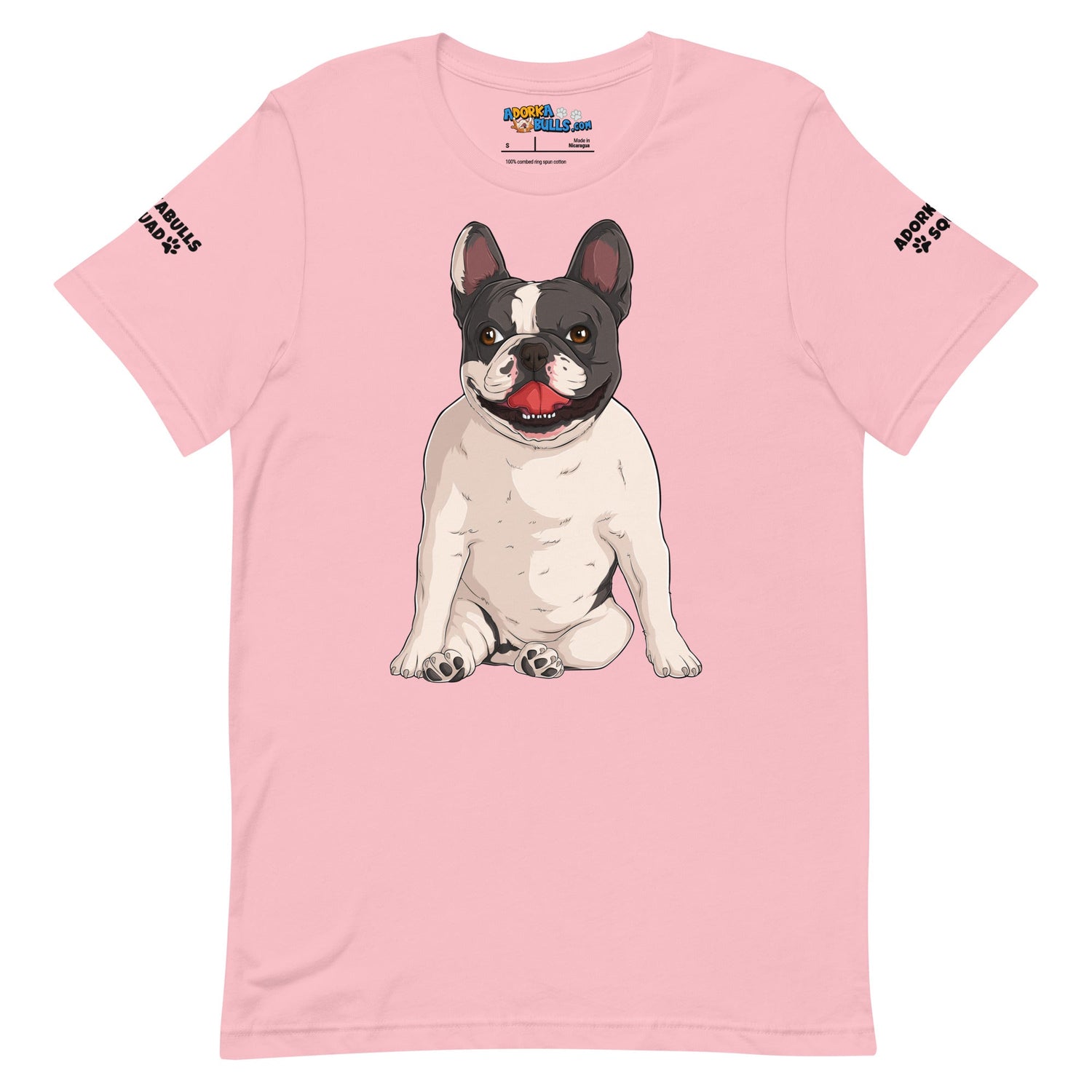 &quot;Adorkabulls Squad&quot; Sitting Frenchie Unisex Tee | Black &amp; White Colored