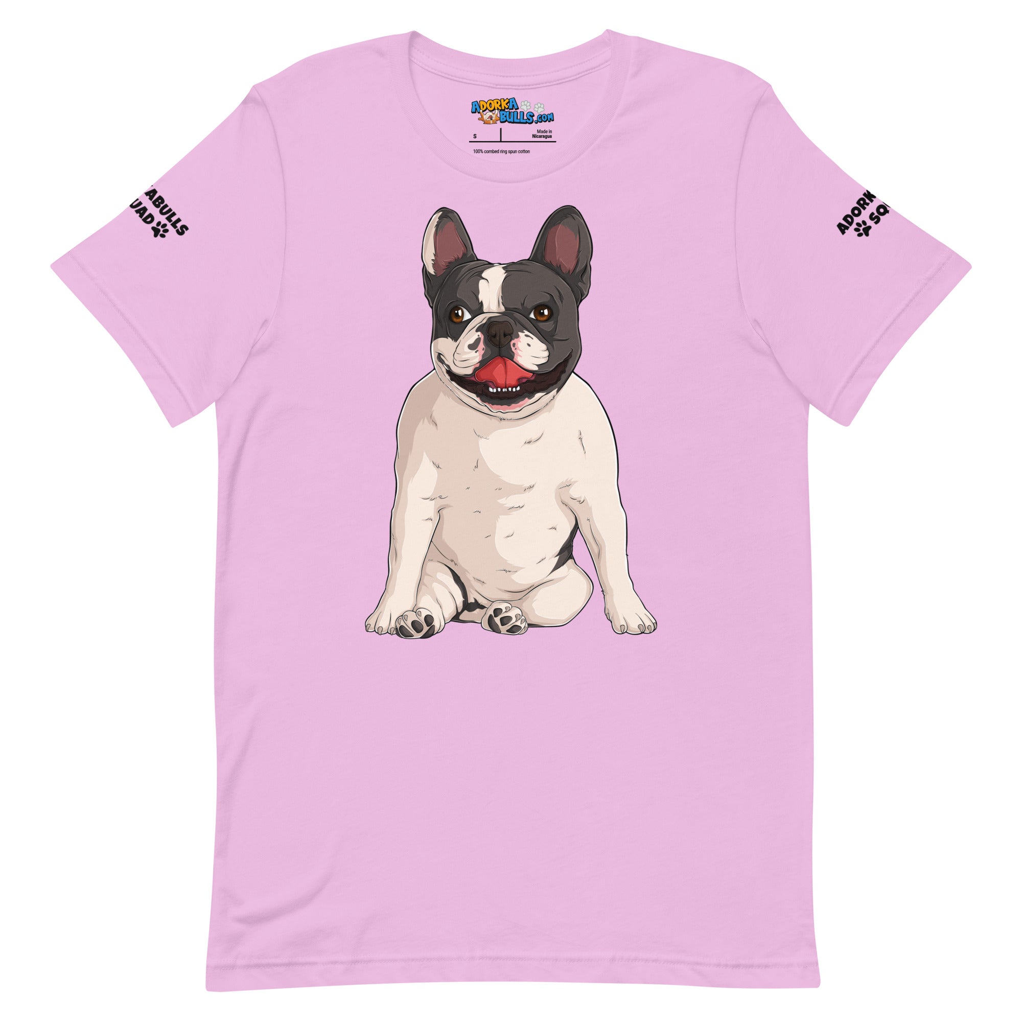 &quot;Adorkabulls Squad&quot; Sitting Frenchie Unisex Tee | Black &amp; White Colored