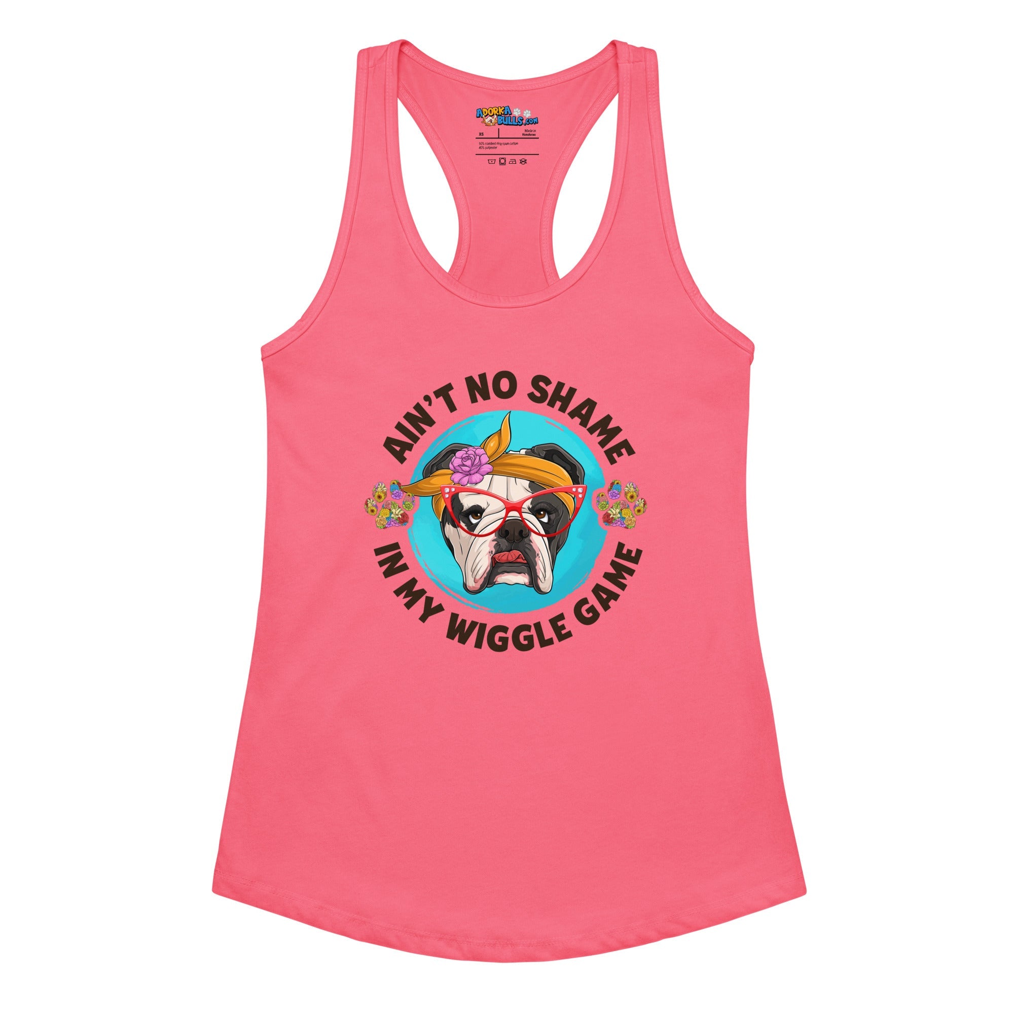 &quot;Ain’t No Shame in My Wiggle Game&quot; Female English Bulldog Tank
