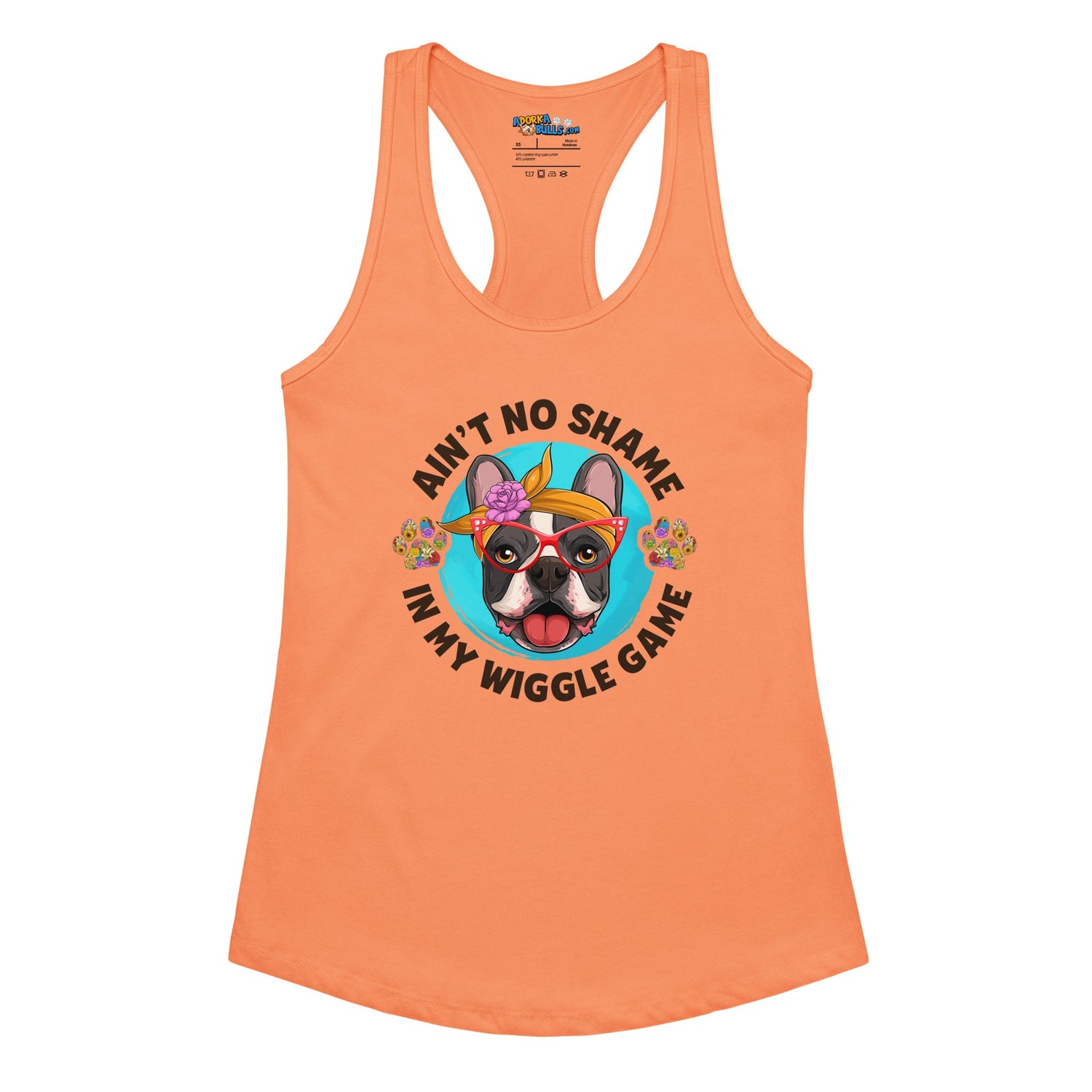 &quot;Ain’t No Shame in My Wiggle Game&quot; Female Frenchie Tank