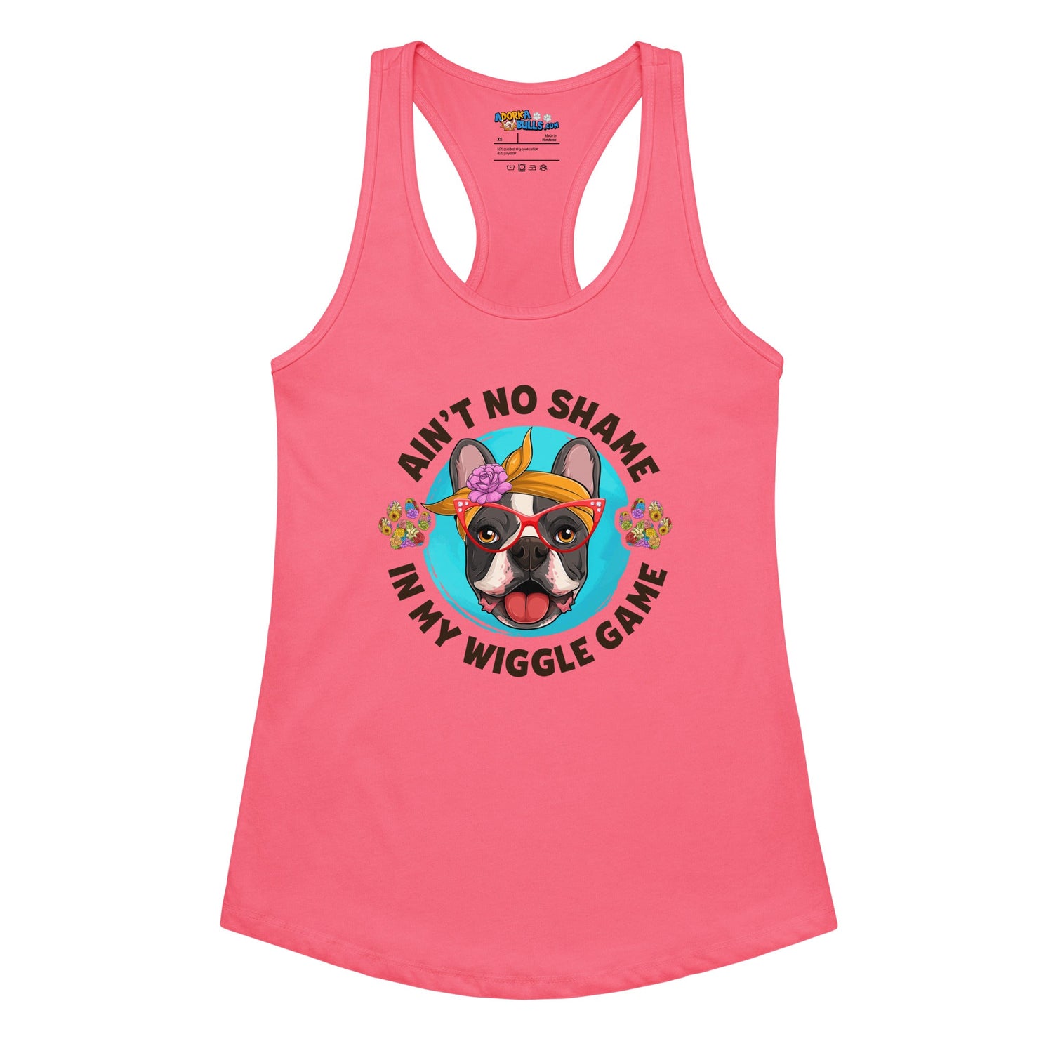 &quot;Ain’t No Shame in My Wiggle Game&quot; Female Frenchie Tank