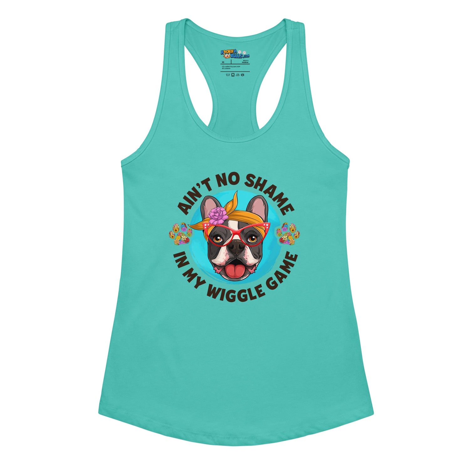 &quot;Ain’t No Shame in My Wiggle Game&quot; Female Frenchie Tank