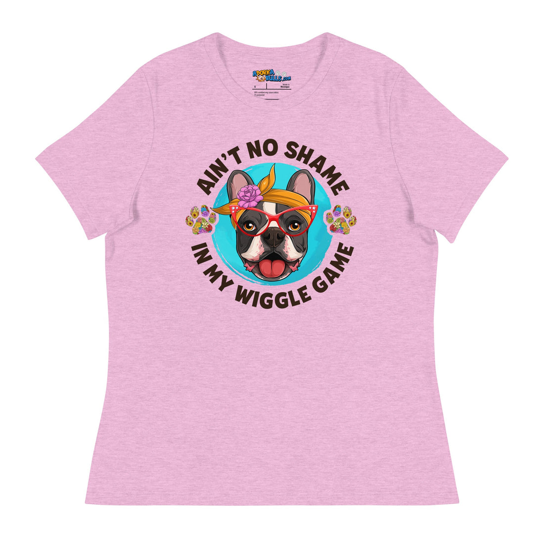 &quot;Ain’t No Shame in My Wiggle Game&quot; - Floral Female Frenchie Women’s Tee