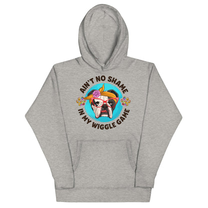 &quot;Ain’t No Shame in My Wiggle Game&quot; Hoodie Female English Bulldog Unisex Hoodie