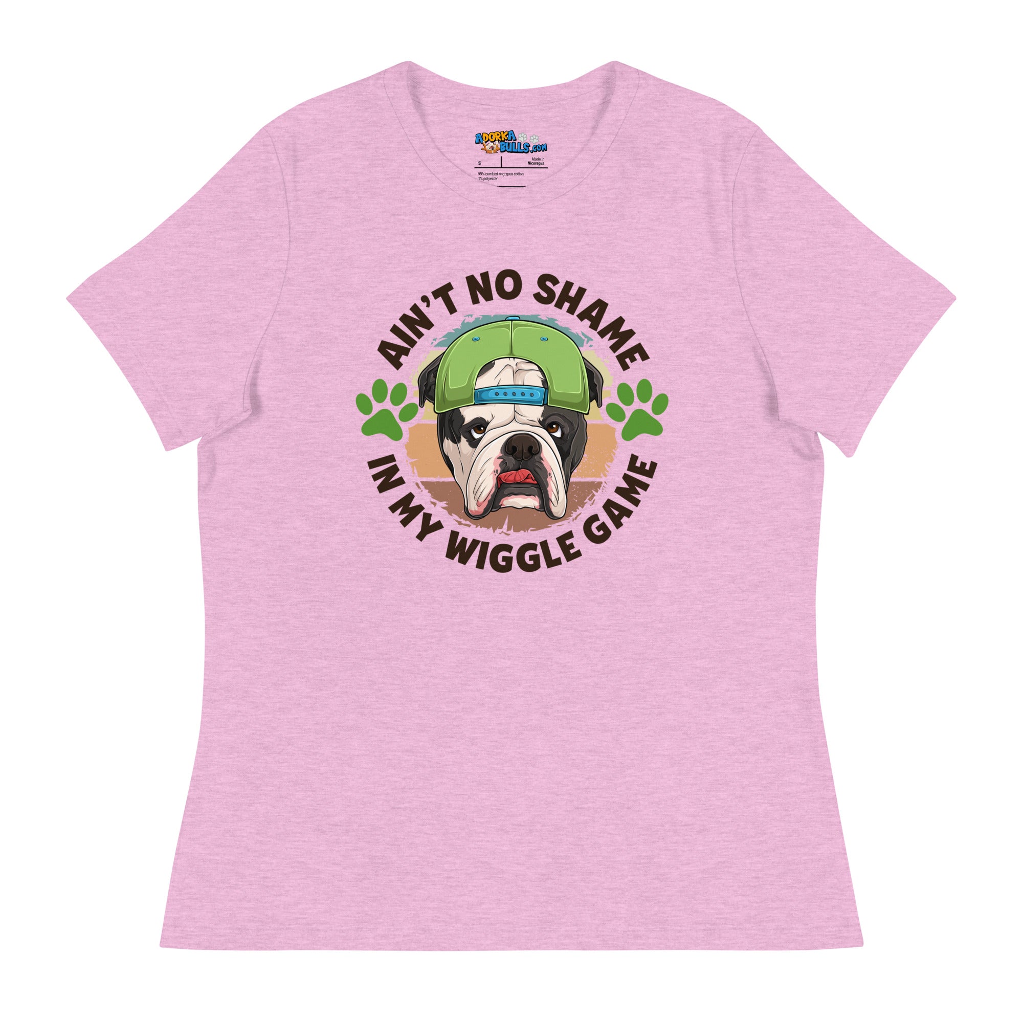&quot;Ain’t No Shame in My Wiggle Game&quot; Male English Bulldog Women’s Tee