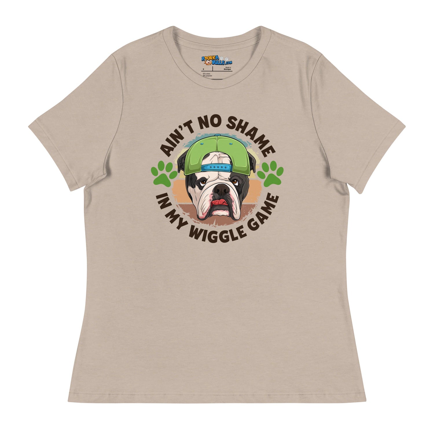 &quot;Ain’t No Shame in My Wiggle Game&quot; Male English Bulldog Women’s Tee