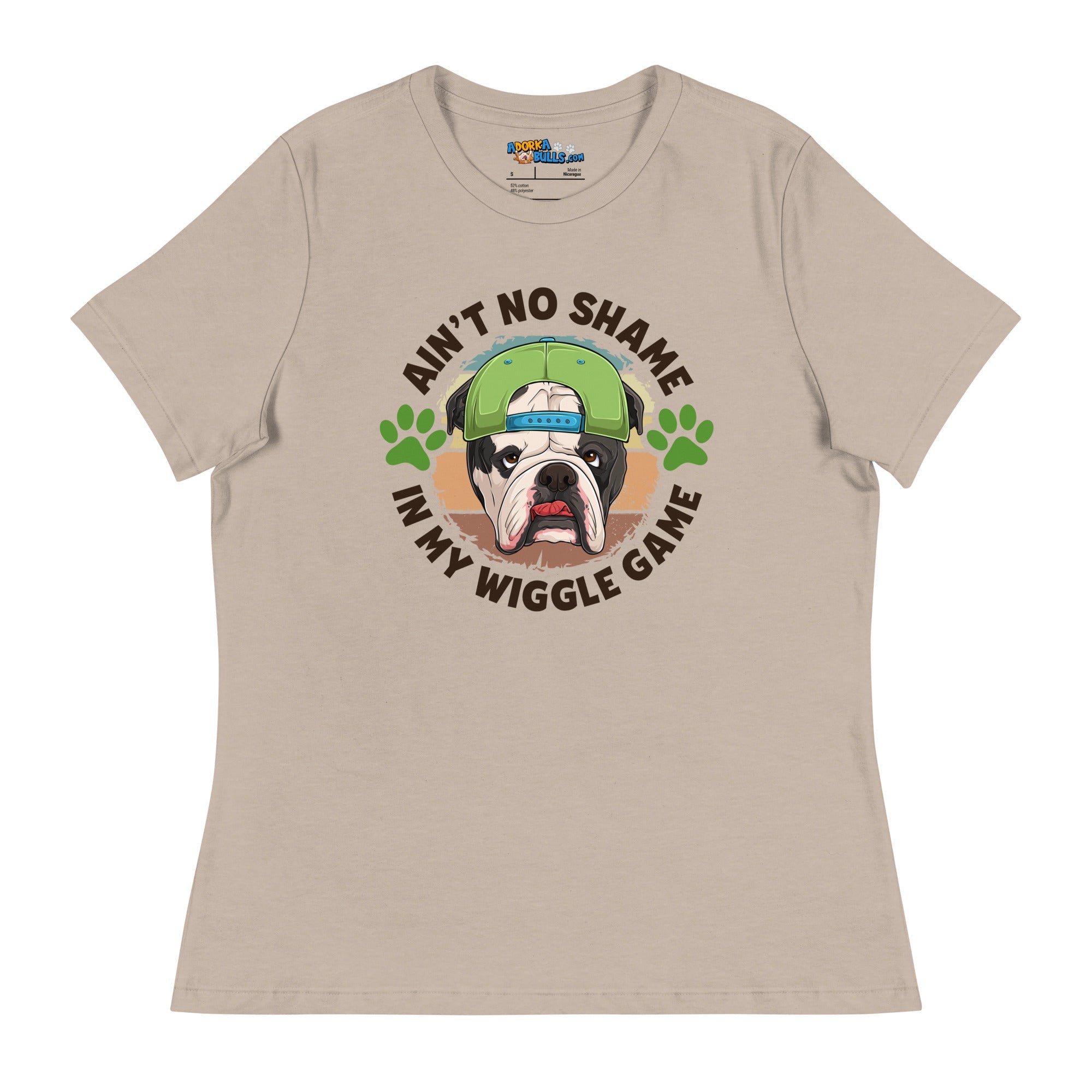 &quot;Ain’t No Shame in My Wiggle Game&quot; Male English Bulldog Women’s Tee