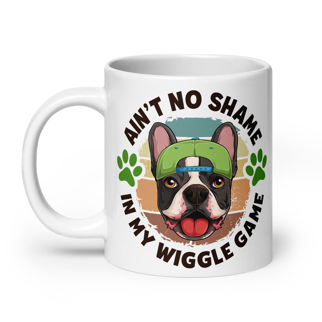 "Ain’t No Shame in My Wiggle Game" Male French Bulldog Mug